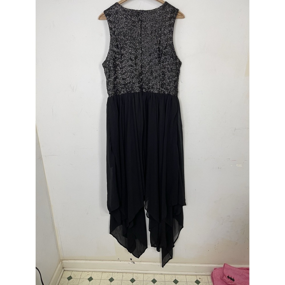 The Pyramid Collection Womens Dress Large Goth Witchy Prom Black Asymmetrical‎ - Picture 3 of 7